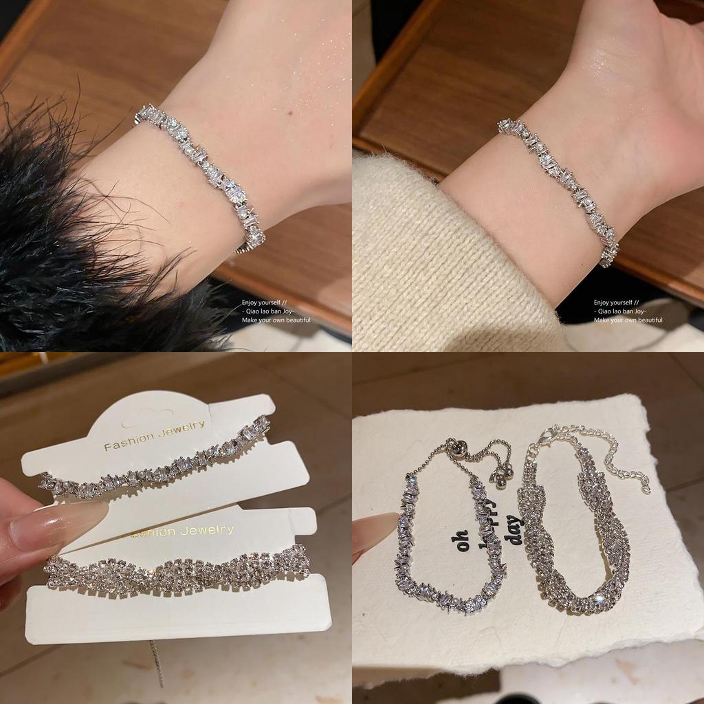 No Ip Included Womens Geometric Pearl Bracelet With Zirconia Accents For Fashion And Gift