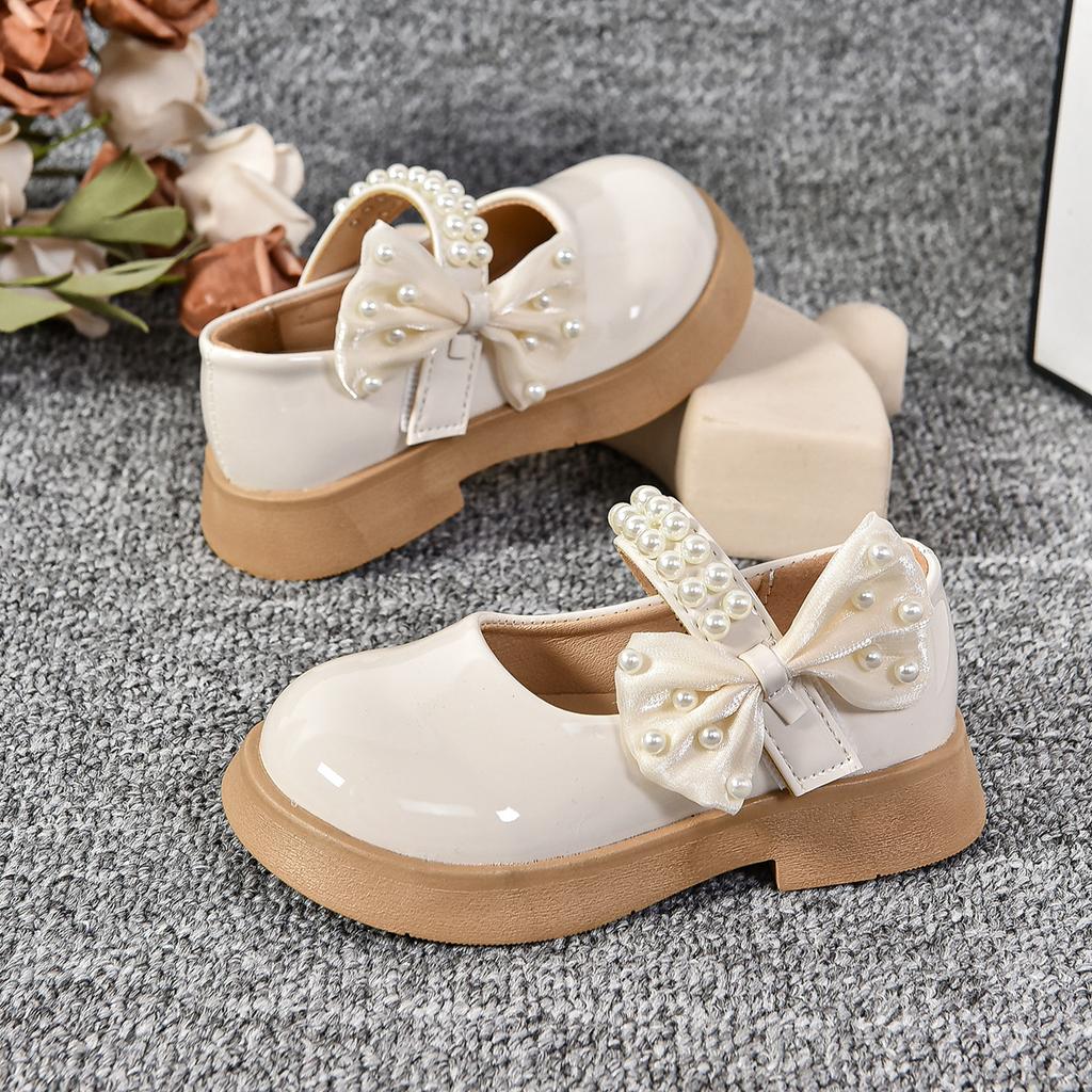 2025 Spring and Autumn New Children's Leather Shoes Student Single Shoes Princess Shoes Soft Sole Middle and Older Children's Black Dance Shoes