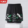 Mens Double-Layered Board Shorts Swim Trunks Beach Swimming Surfing Quick-Dry Anti-Chafe Athletic Swimwear