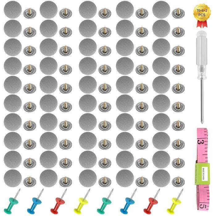 HEQISHUN Kit réparation garniture toit 70 pièces – rivets de fixation intérieur, tissu et fer galvanisé