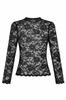 fake women' lace SHIRT BLACK COLLAR with elegant clasp