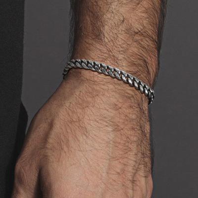 Vnox 6.5mm Cuban Link Bracelet for Mens, Stainless Steel Miami Curb Links Wristband, Classic Retro Male Jewelry
