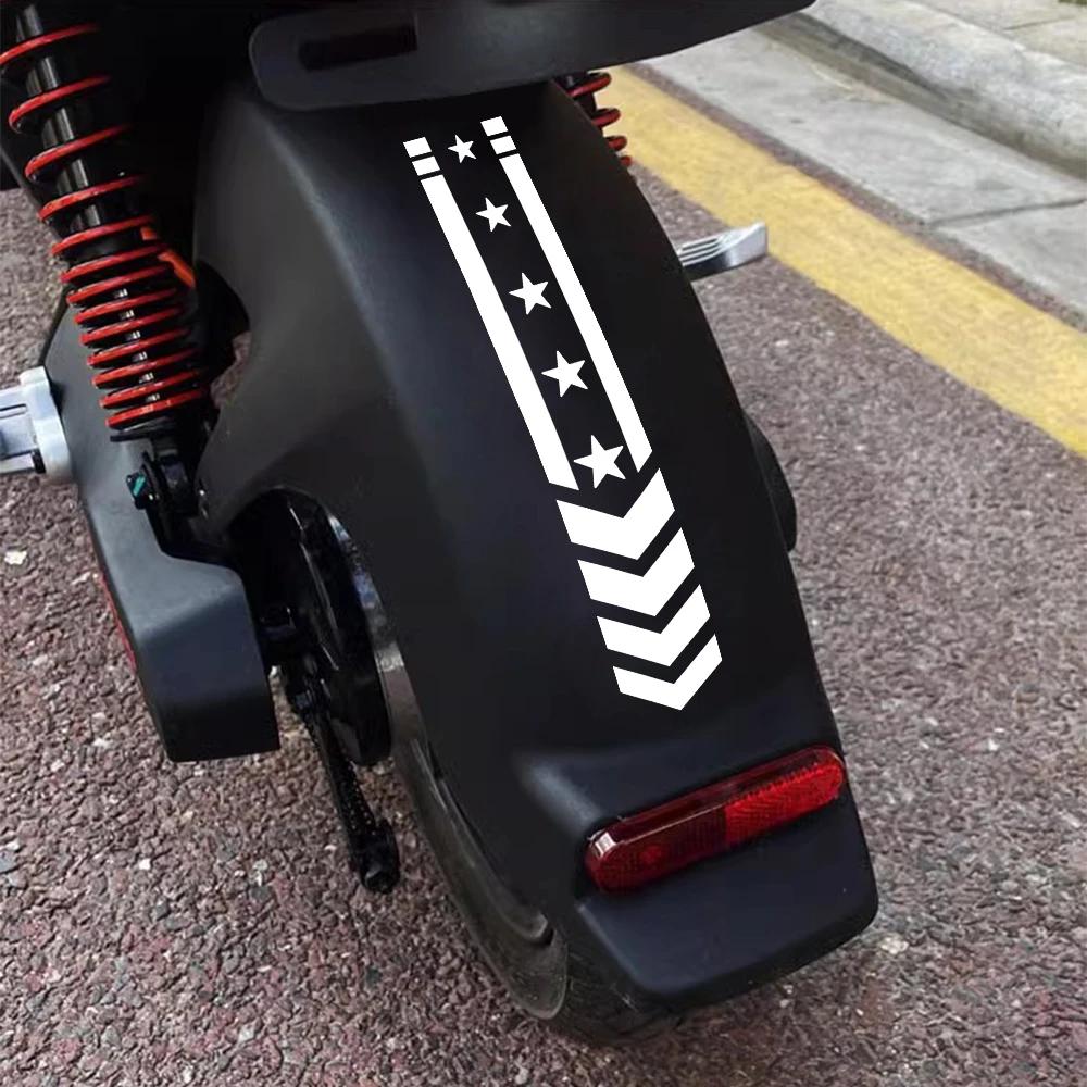 Motorcycle Fender Stickers Scooter Refit Striped Vinyl Decals Waterproof Safety Warning Tape Moto Styling Decoration Accessories