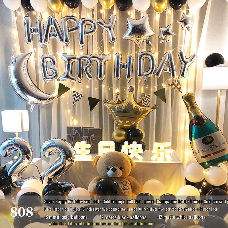 Romantic Birthday Balloon Set: High-End Decorations for Boyfriend or Girlfriend