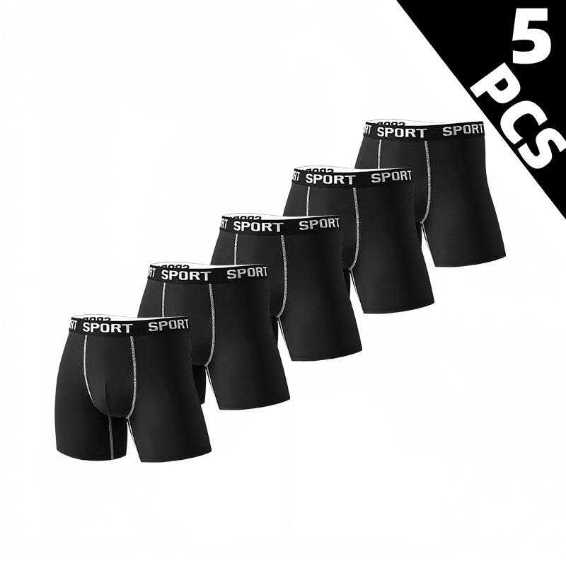 Plus Size TEMU Breathable Sports Boxer Briefs for Men - 5-Pack S (EU/US)