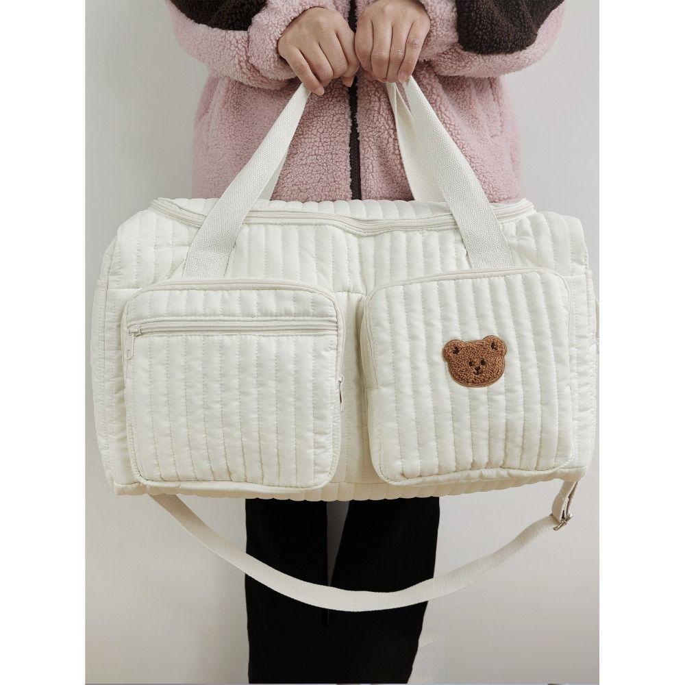 Little Bear Embroidered Mommy Bag Large Capacity Handbag  for Travel Outdoor