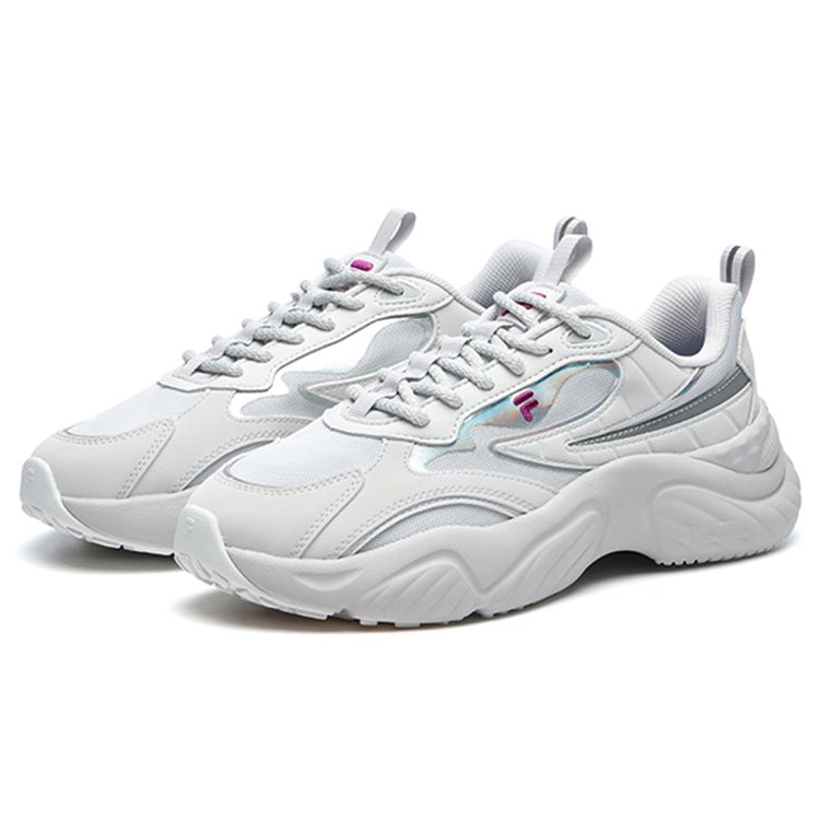 Fila Fusion Conch Sneakers Synthetic Leather Fabric TPU Trendy Sports Low-Top Casual Shoes Women Sneakers Gray Silver T12W217303FNS