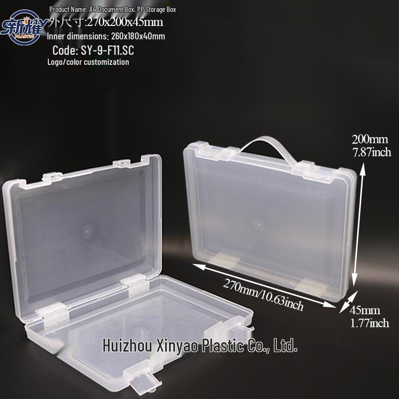 Large Capacity A4 File Box with Pen Slot & Clipboard for A5 Paper Storage