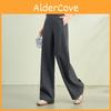 Womens Relaxed Tencel Wool Blend High Waist Wide Leg Casual Pants For Office And Weekend Wear