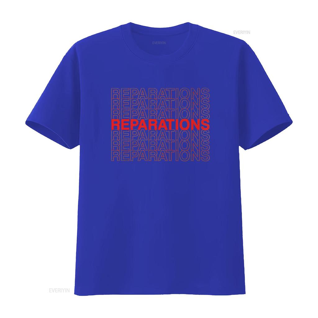 Reparations Pro Black Political Statement Plastic Bag Design Womens T Shirt vintage Washed designer clothes Soft