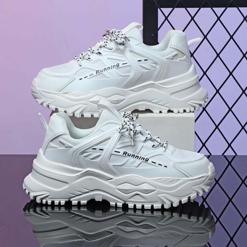 Clunky Sneaker Platform Elevating Shoes Breathable Comfortable Four Seasons Casual Sports Shoes Fashion Matching Couples Outdoor Fashion Shoes