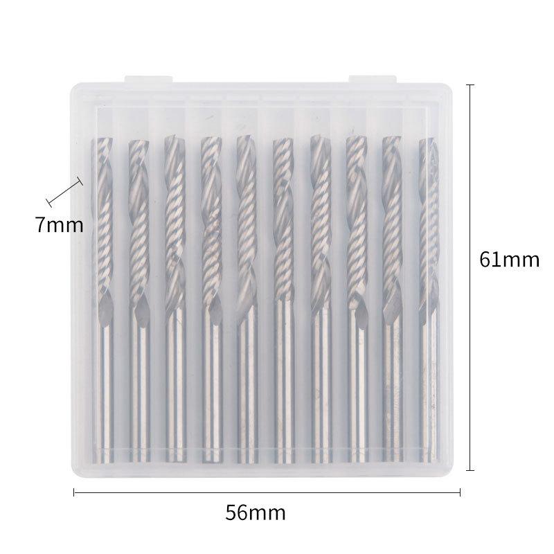10-piece set of 3.175*25 single edge milling cutter with extended length 10 pieces of 3.175*17*38