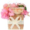 Easter Flower Box Decoration with Pink Eggs and Artificial Flowers