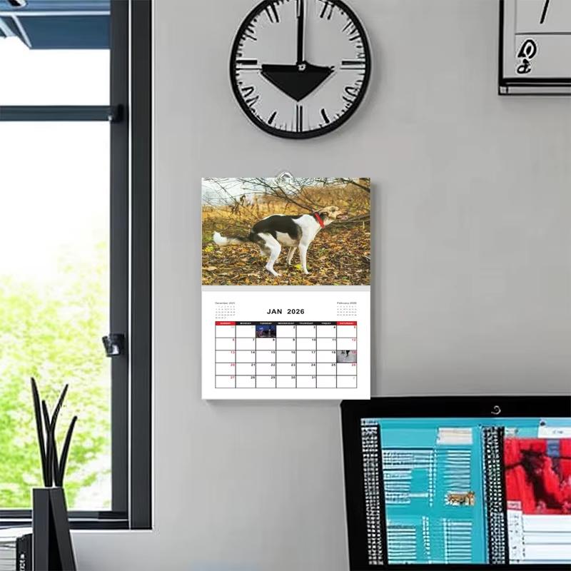 2026 Pooping Dogs Calendar Funny Gag Gifts Daily Weekly Monthly Planner & Agenda Schedule Organizer Wall Calendar for Home Decor