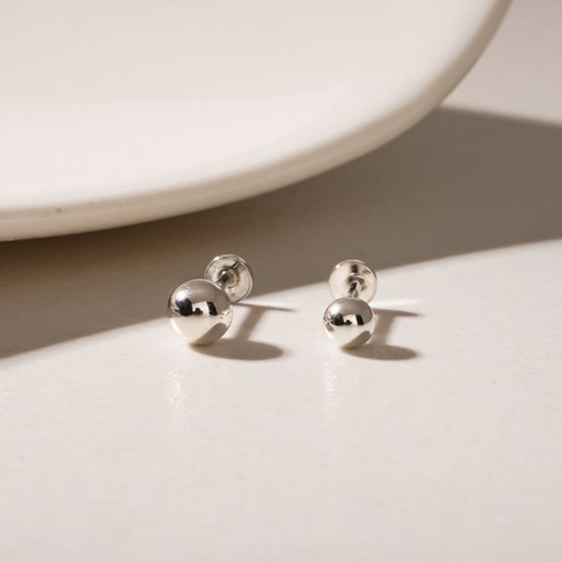 JEWNEL (1+1)Silver 925 Silver Ball Labret Piercing (2 Sizes)