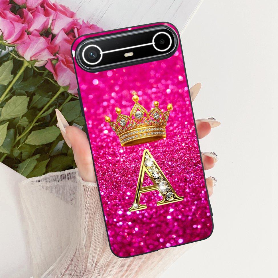 For Tecno KM9 Case For Tecno Pova Slim Cover Silicone Fashion Luxury A-Z Letters Cool Crown Soft Casing
