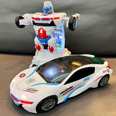 Automatic Deformation Robot Car Toy Car, Will Be A Robot Car, Automatic Universal Avoid Obstacles With Lights And Music