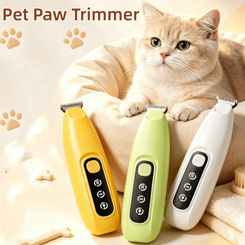 Safe Pet Paw Trimmer LED Light Electric Dog Hair Remover Cats Foot Shaver Eye Grooming