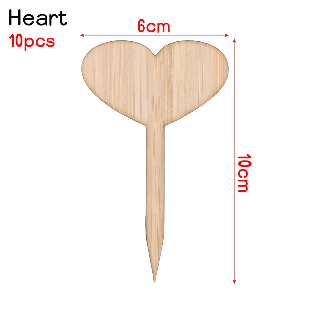 10PCS Eco-Friendly Bonsai Ornament Nursery Pots Wood Sign Tags Bamboo Plant Labels Garden Markers Planting Tools