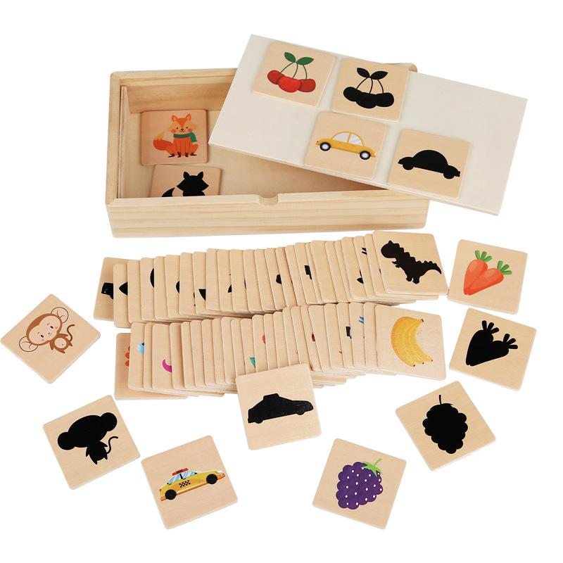 

Монтессори Найди форму Игрушки Животное Фрукт Сопоставление тени Форма Деревянный пазл Игра на логическое мышление Обучающие игрушки для детей