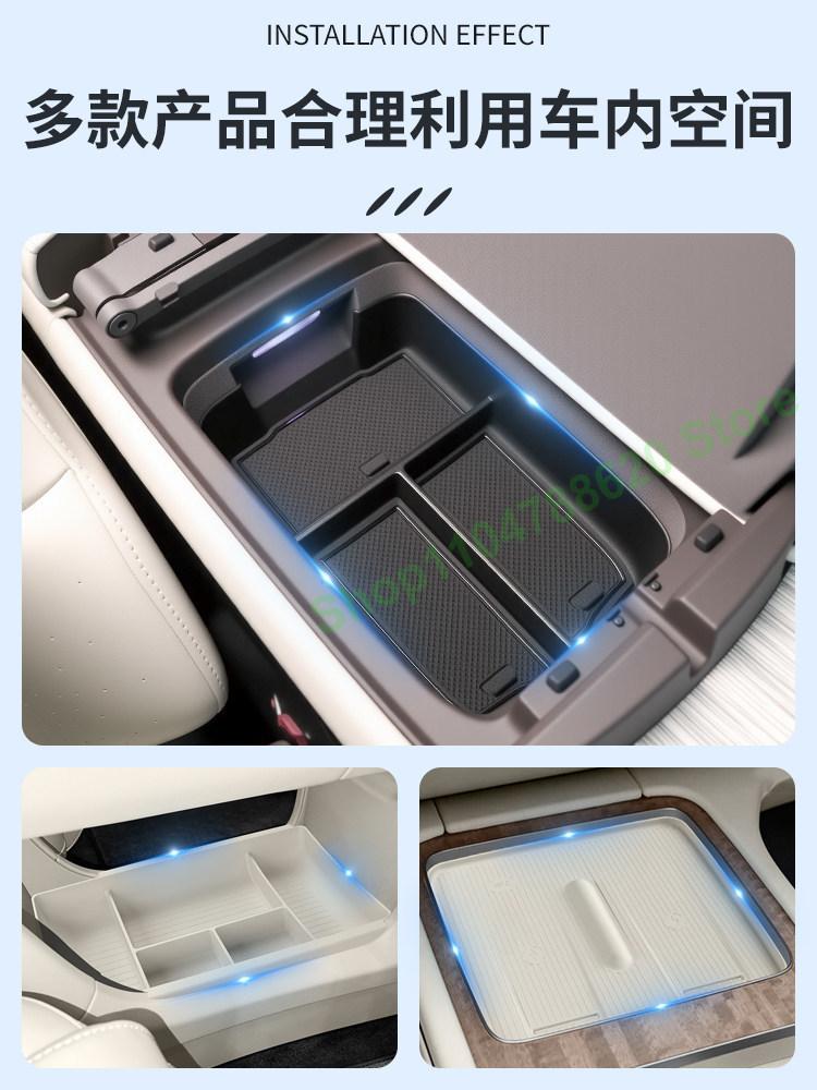 For NIO ES8 2026 Car Armrest Box Placement Central Control ABS Storage Box Accessories
