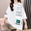 Navava Casual PockeT LeTTering Loose FiT ShorT Sleeve T shirT nT2585