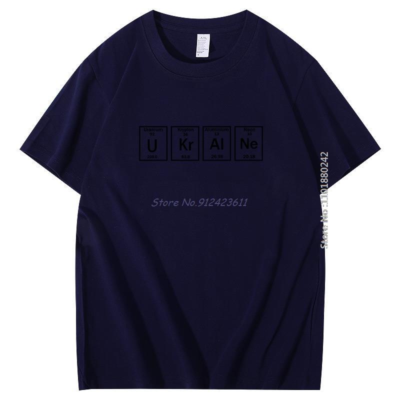 Elements Periodic Table Ukraine Letter Print Funny Graphic T Shirts Summer Harajuku Cotton Short Sleeve Tshirt Mens Clothing