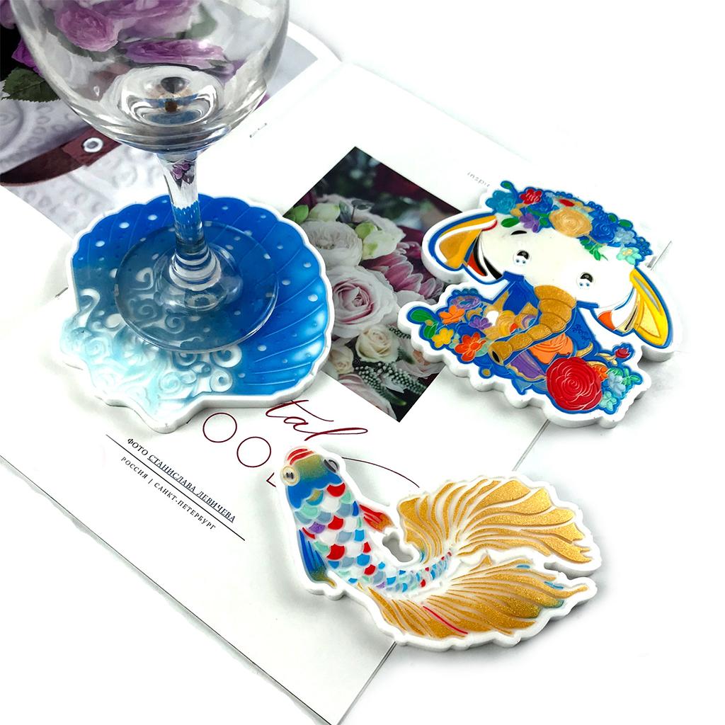 Plaster Soap Casting Epoxy Mould DIY Crafts Cup Mats Silicone Mold Crystal Agate Coaster Mold Mug Pad Resin Casting Mold