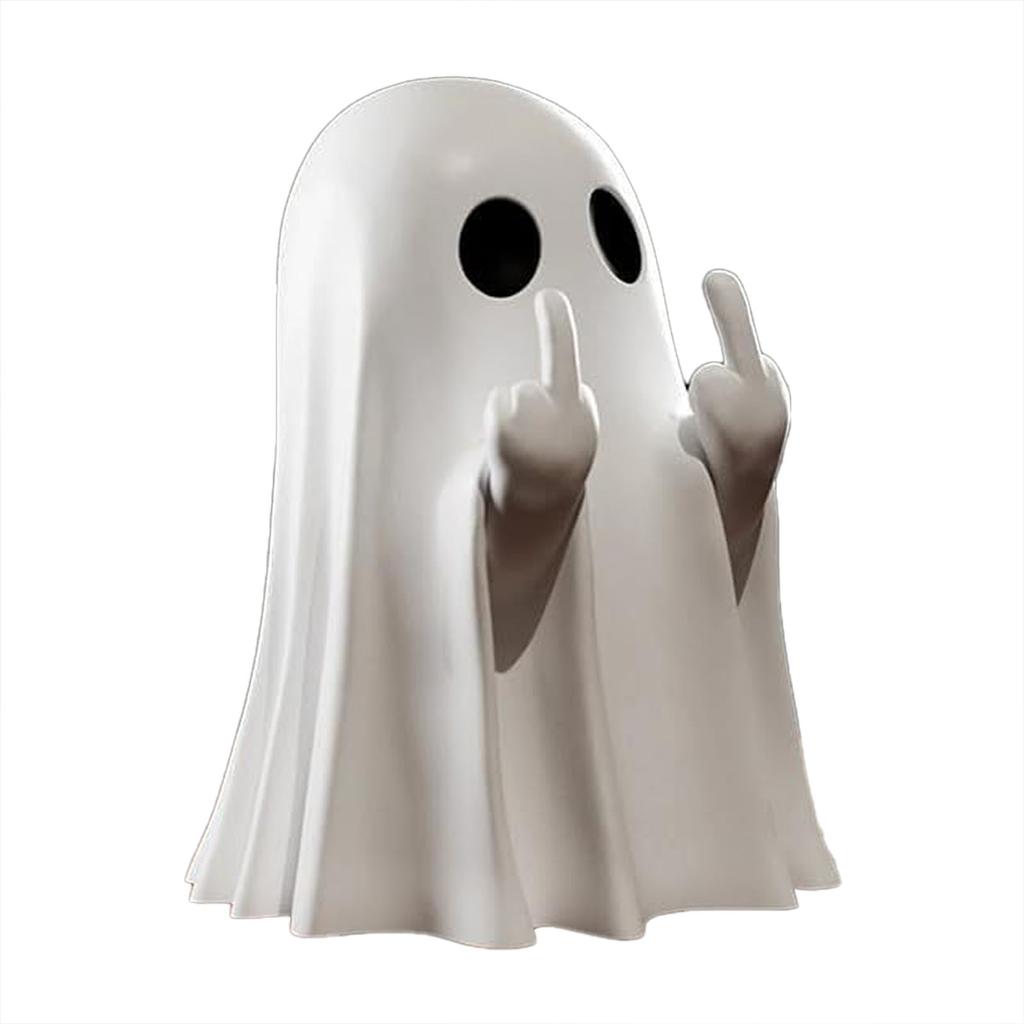 Cute Ghost Figurine Spooky Resin Statue All Hallows Day Porch Indoor Home Decoration