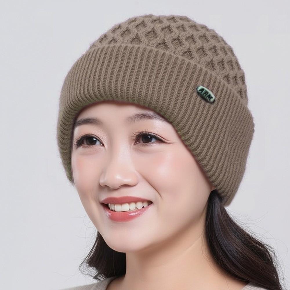 

Thickened Wool Beret Hat Ear Protection Plush Cap Casual Winter Hat for Women хаки