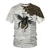 Bienenstock Bienen Aufdruck T-Shirt Rundhals Kurzarm Schmetterling Insekten Muster T-Shirt Für Herren Sommer Lustig Streetwear Mode Tee