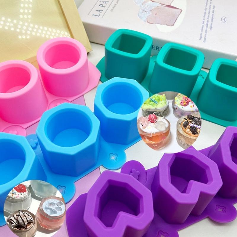 3 Cavities Silicone Molds Temperature Resistant Easy Demolding For Making Candle Soap Chocolate Baking Resin Casting