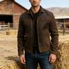 2026 Herren Frühling & Herbst Lässige Revers-Lederjacke