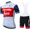 Cervélo Men Cycling Jersey Bib Shorts Set Road Bicycle Racing Apparel Lightweight Fabric Quick Dry Breathable Summer Sport Gear