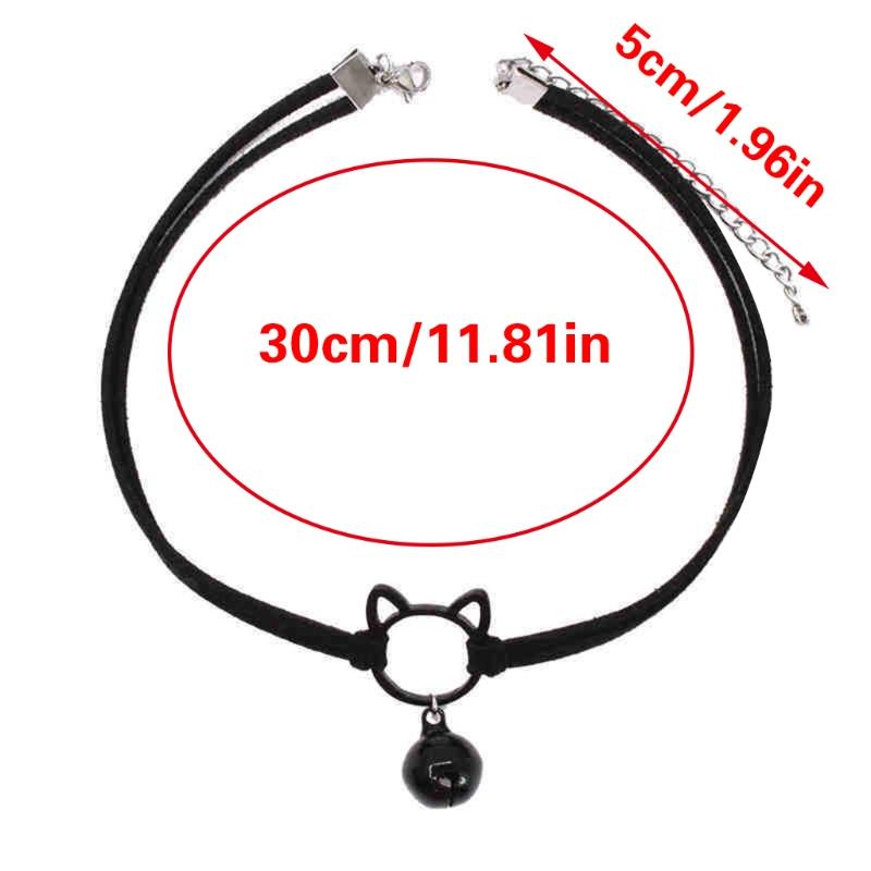 Cat Clavicle Chain Cat Bell Pendant Choker Cute Cat Chocker Necklace Goth Choker