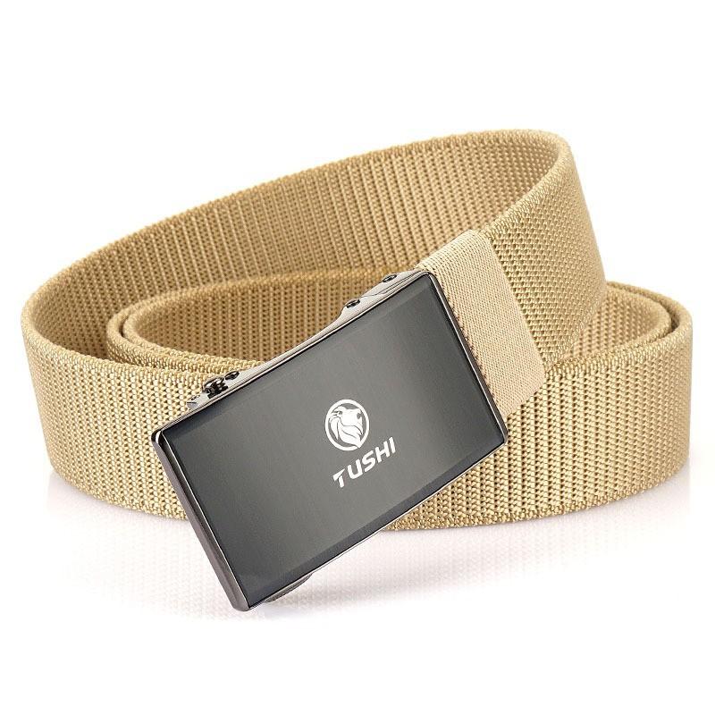 3.5CM Elastic Automatic Buckle Nylon Belt Casual All-matching Men's Canvas Pants