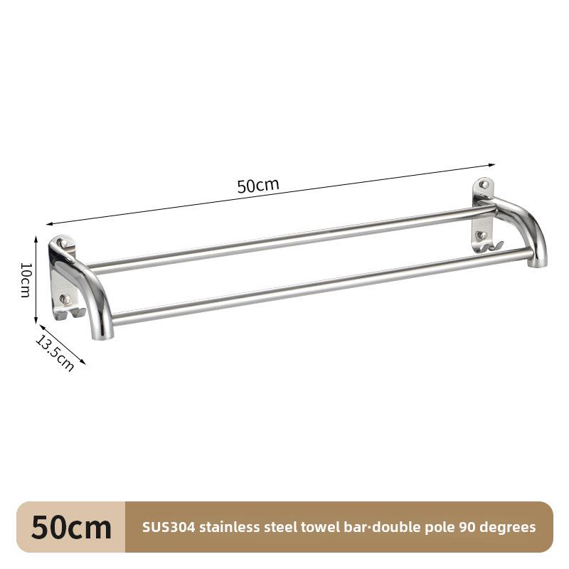 

Удлиненная и утолщенная вешалка для полотенец для ванной из нержавеющей стали 304 с вариантами одинарных и двойных стержней