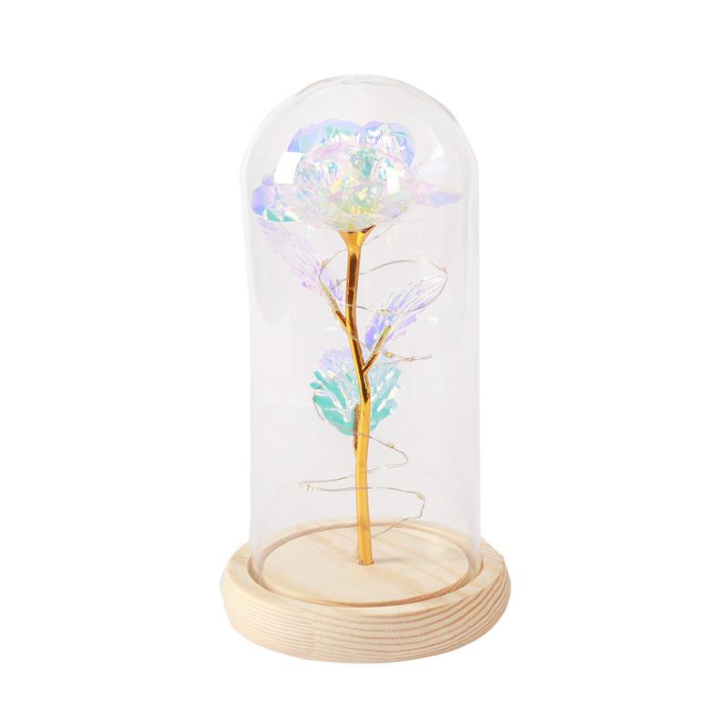 Glass cover gold foil rose ornament creative mother Valentine's Day gift simulation flower eternal flower Yiwu