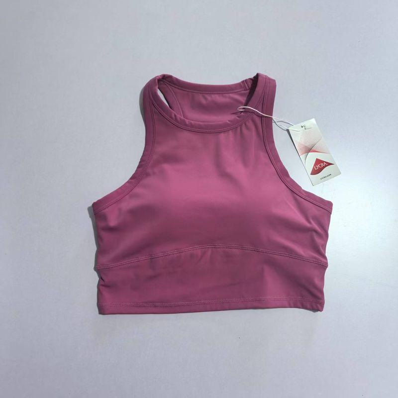 

One-Piece Yoga Vest Women s Sports Underwear Nude Feel Quick-Drying Shockproof High-Strength Breast Collection Running Fitness Bra Ruby Red S