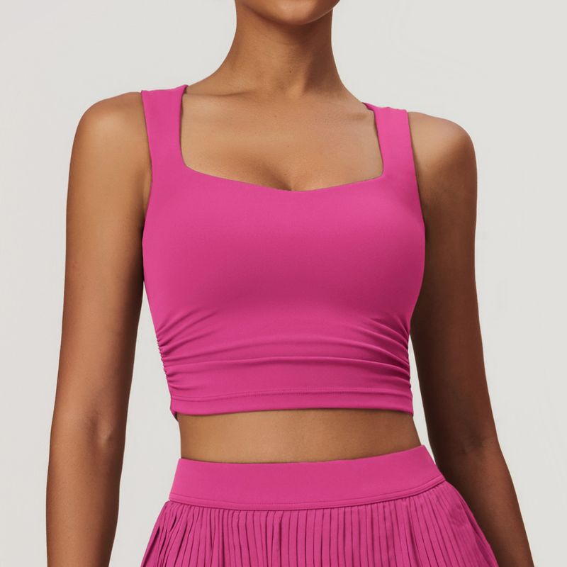 

Guangzhou Zechuang Clothing Co., Ltd. Yunxiang Breathable Exercise Vest Women s Tight Beauty Back Inner Yoga Vest Magenta L