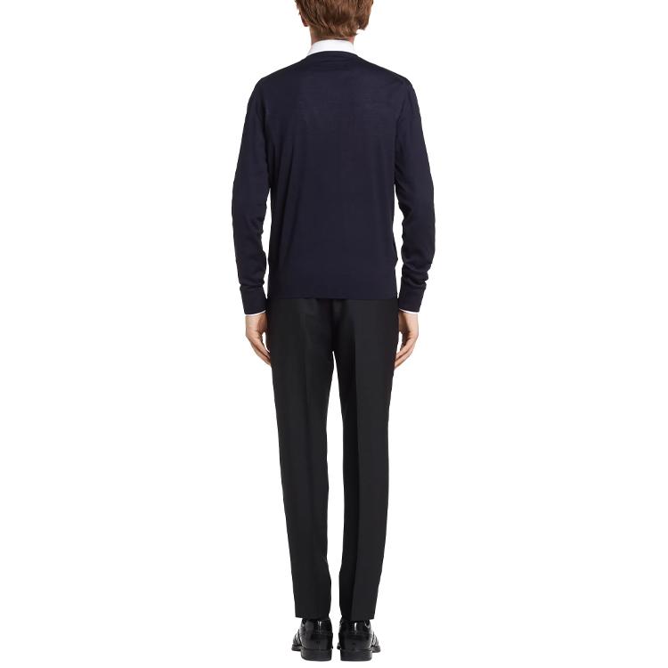 PRADA Sweaters Men's Blue V-neck Moderate UMM985-C5W-F0SVF