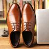 Four Seasons New Men's Leather Shoes Low Top Hollow Breathable Summer Casual Leather Shoes Lace Up Men's Shoes 2025