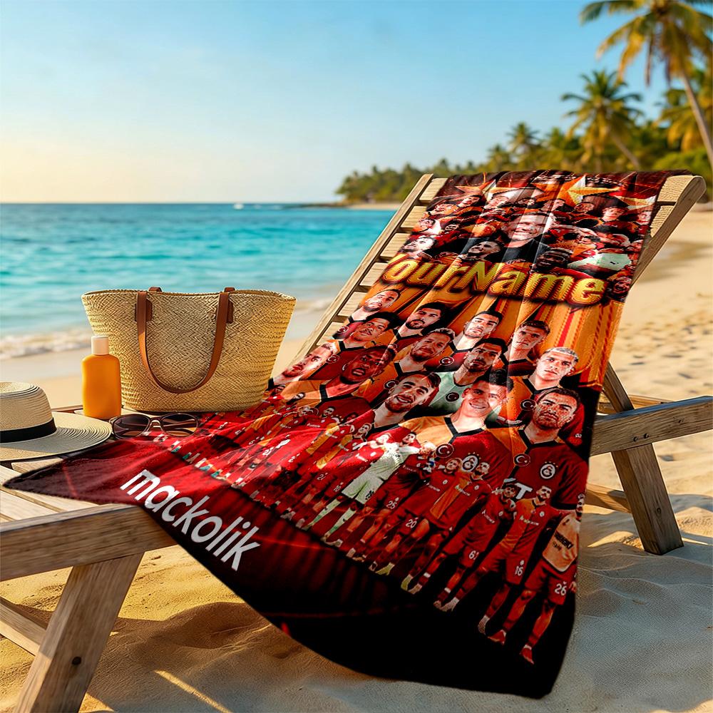 Galatasaray Customized Name Beach Towel Super Soft & Absorbent Portable for SwimmingBeachCamping Travel Beach AccessoriesGym