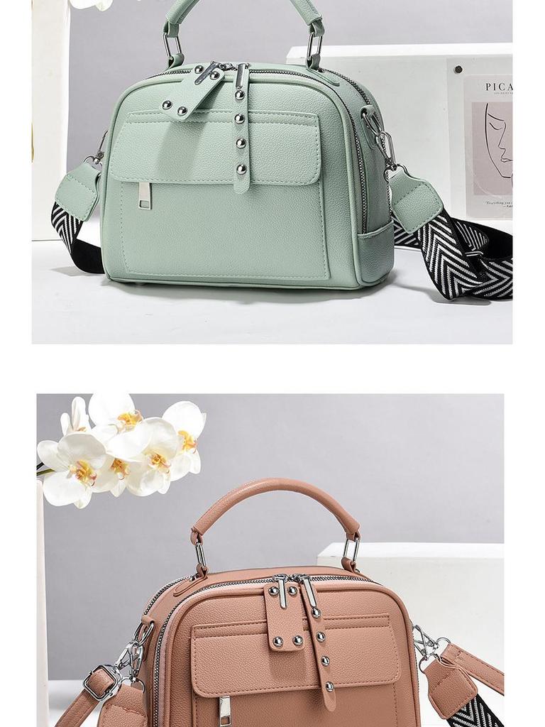 Strukturierte Multi-Pendler Umhängetasche - Vielseitige, Schlichte, Mehrschichtige Schulter-Handtasche