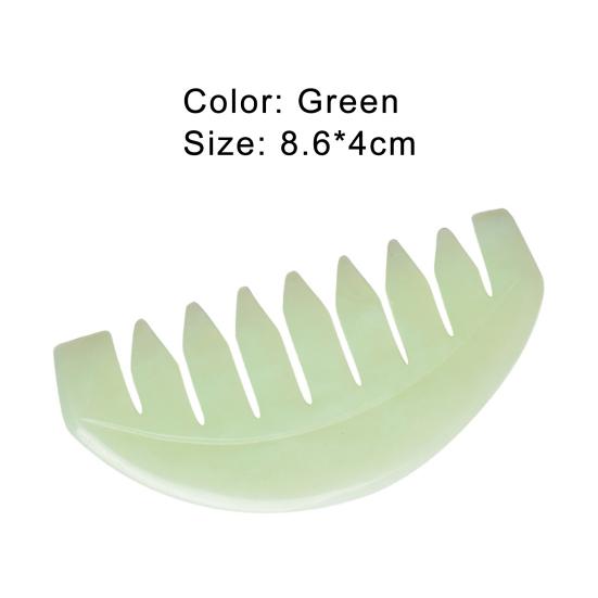 Jade Comb Scratchless Hurtless to Scalp Stone Jade Stone Guasha Comb for Hair