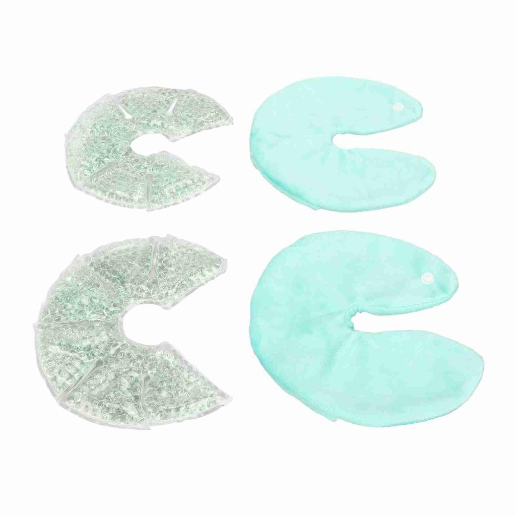 1 Pair Breast Gel Pads Reusable Hot Cold Compress Breast Nursing Ice Pack for Breastfeeding Green