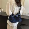 Borsa a Spalla in Denim da Donna con Grande Capacità Borsa a Tracolla per Uso Quotidiano