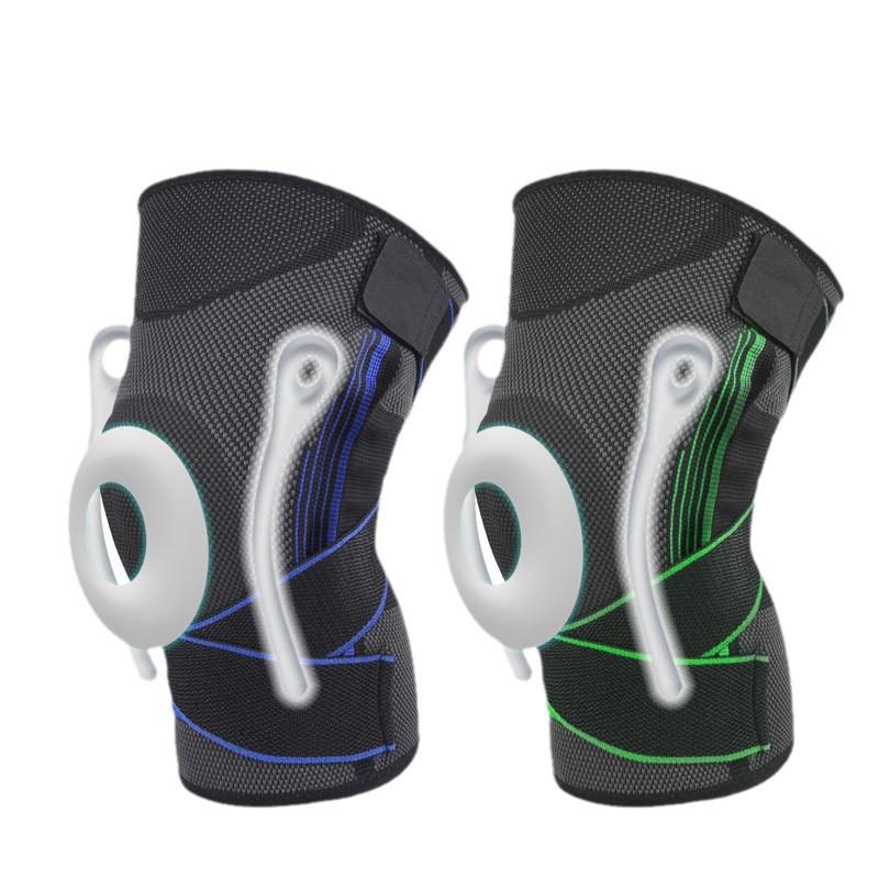 Dual Strap Silicone Knee Brace for Running, Fitness, Sports, Cycling, and Impact Protection
