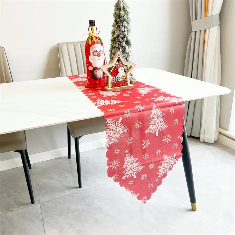 Christmas Table Runner Christmas Polyester Printed Tablecloth Decorative Table Napkin