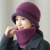 Winter hat women in the elderly knitted hat fashion versatile plush wool hat mother bucket hat new basin hat